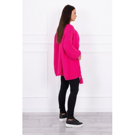 Dámsky kardigán s vrkočom 2019-18 - fuchsiový