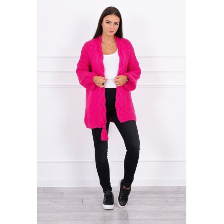 Dámsky kardigán s vrkočom 2019-18 - fuchsiový