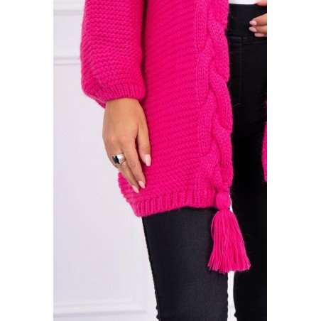 Dámsky kardigán s vrkočom 2019-18 - fuchsiový