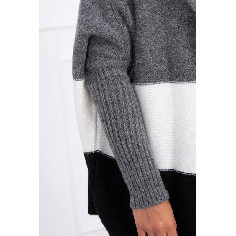 Dámsky kardigán 2019-15 - grafitový-ecru-čierny