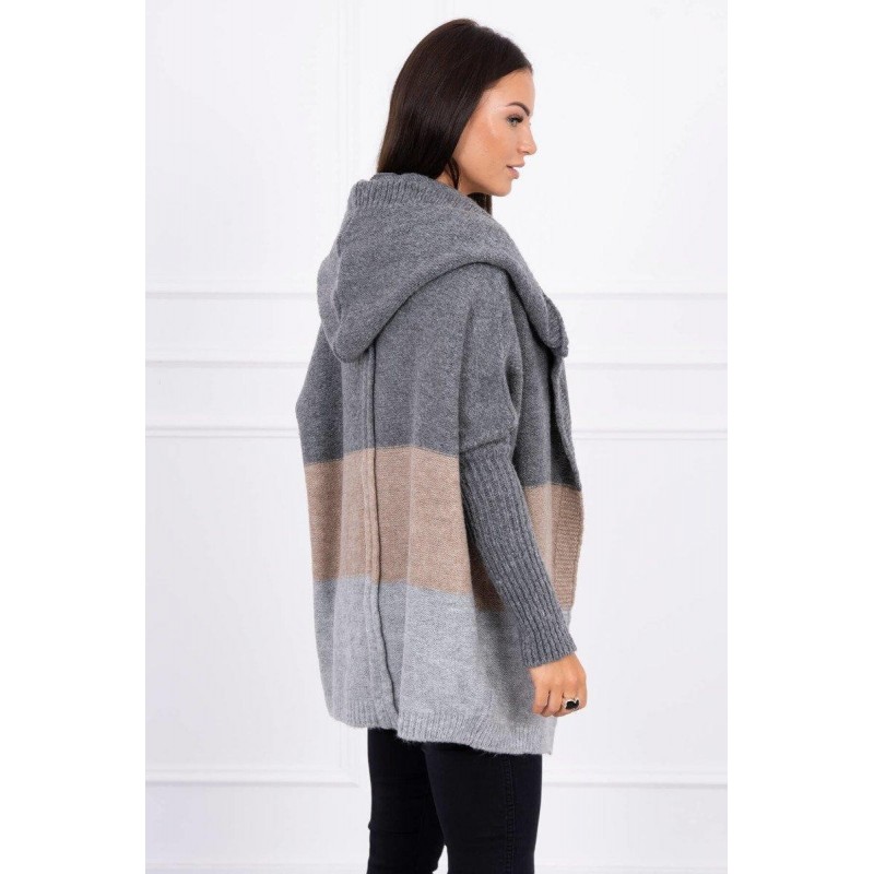 Dámsky kardigán 2019-15 - grafitový-béžový-sivý