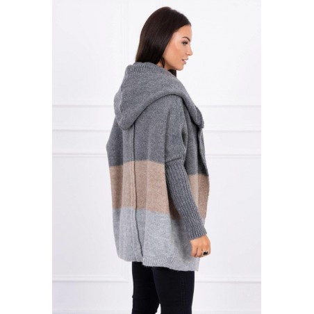 Dámsky kardigán 2019-15 - grafitový-béžový-sivý