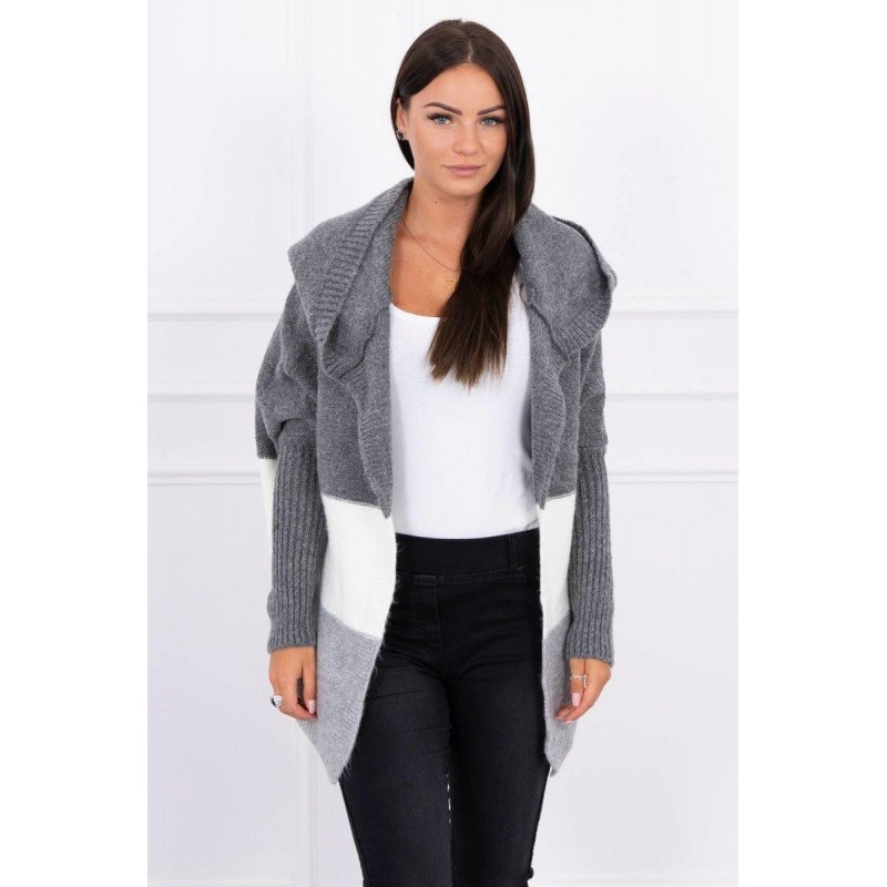 Dámsky kardigán 2019-15 - grafitový-ecru-sivý