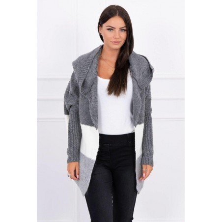 Dámsky kardigán 2019-15 - grafitový-ecru-sivý