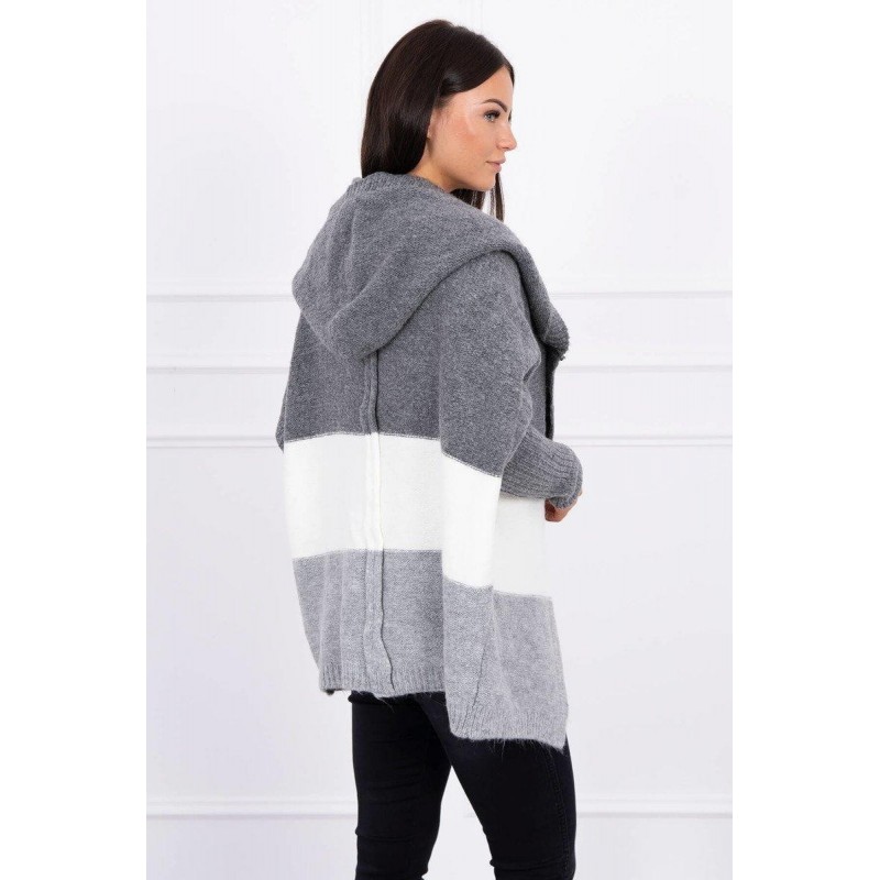 Dámsky kardigán 2019-15 - grafitový-ecru-sivý
