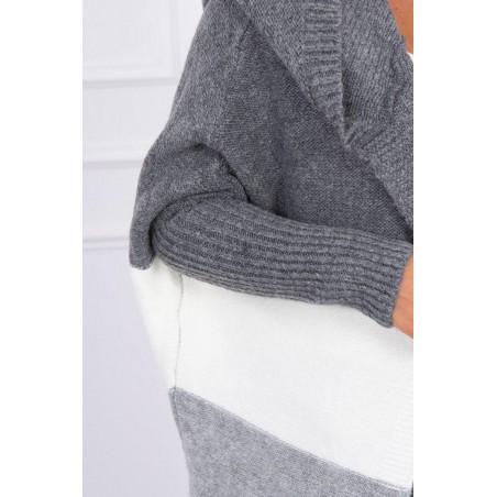 Dámsky kardigán 2019-15 - grafitový-ecru-sivý