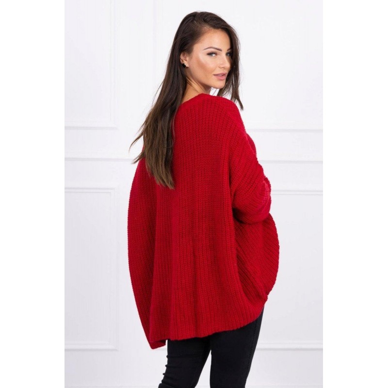 Oversize dámsky sveter 2019-22 - červený