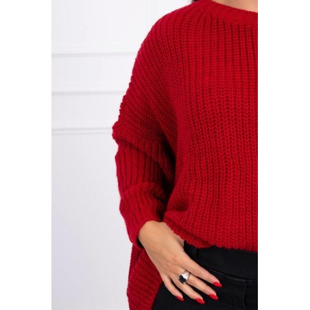 Oversize dámsky sveter 2019-22 - červený