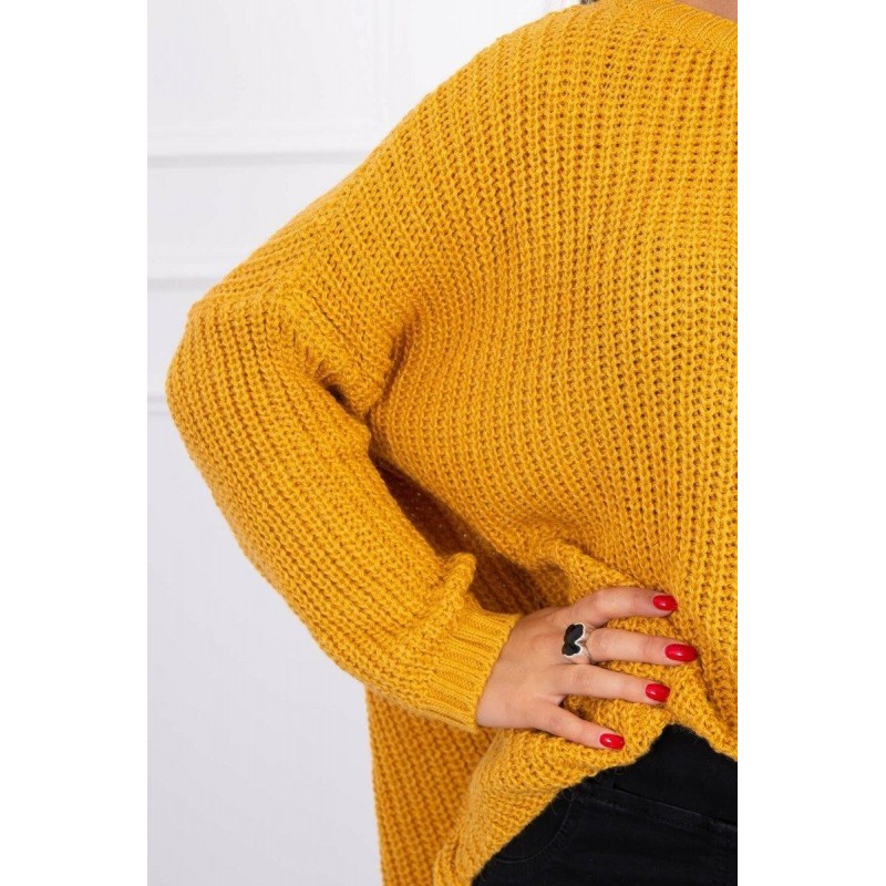 Oversize dámsky sveter 2019-22 - horčicový