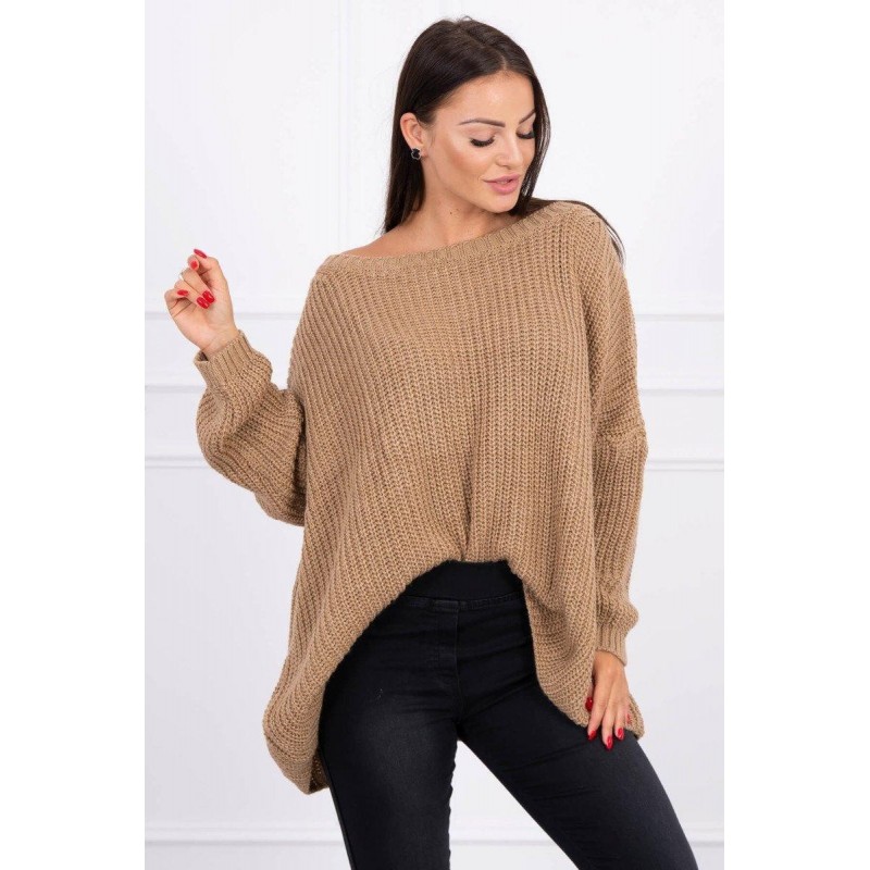 Oversize dámsky sveter 2019-22 - kamelový