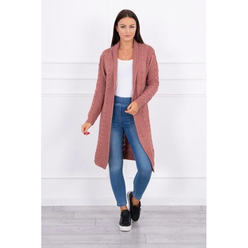 Tmavoružový kardigán pre dámy 2019-1