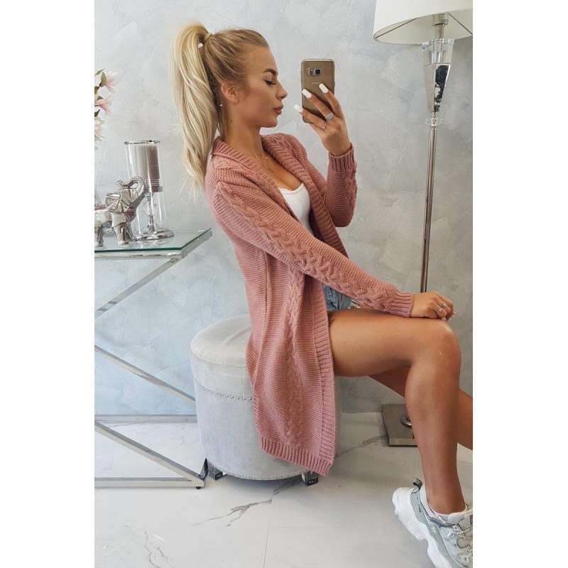 Tmavoružový kardigán pre dámy 2019-1