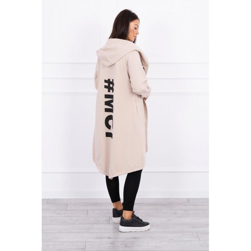 Oversize kardigán pre dámy 9005 - béžový