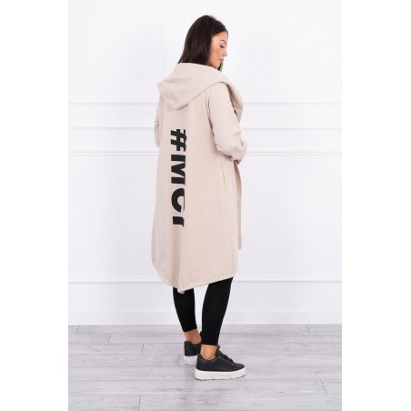 Oversize kardigán pre dámy 9005 - béžový