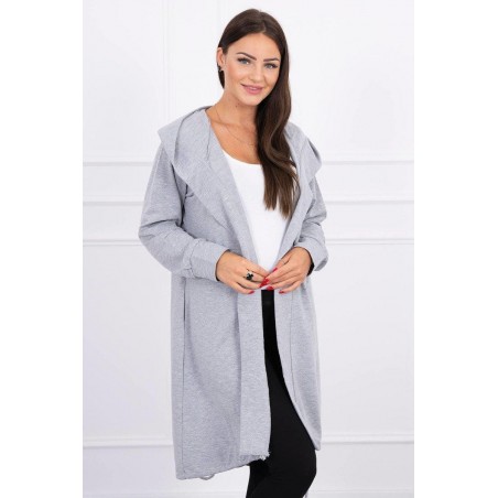 Oversize kardigán pre dámy 9005 - sivý