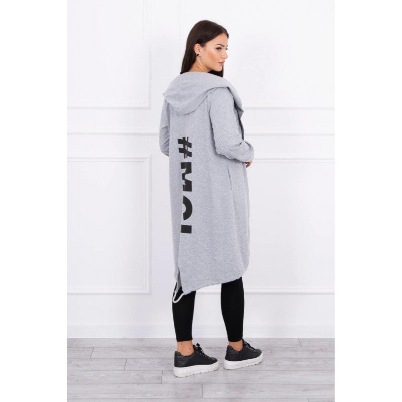 Oversize kardigán pre dámy 9005 - sivý
