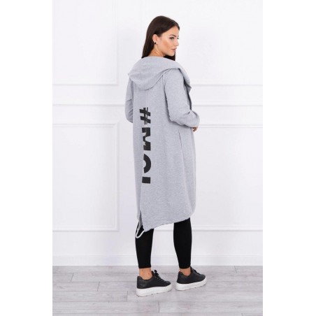 Oversize kardigán pre dámy 9005 - sivý