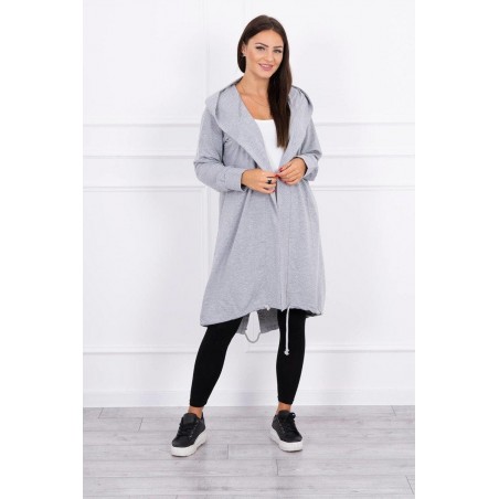 Oversize kardigán pre dámy 9005 - sivý