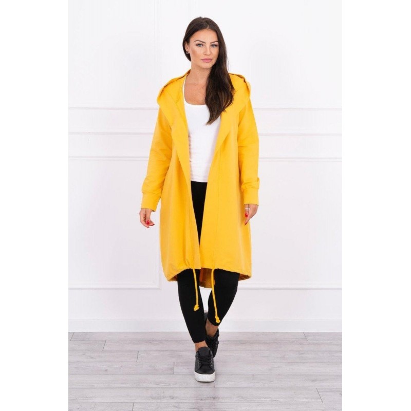 Oversize kardigán pre dámy 9005 - horčicový