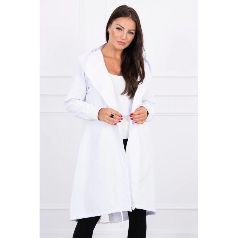 Oversize kardigán pre dámy 9005 - biely