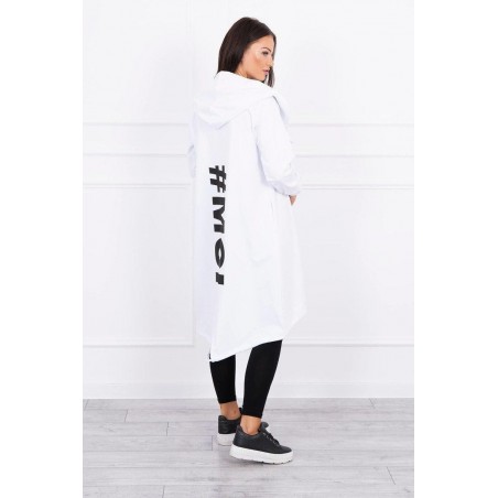 Oversize kardigán pre dámy 9005 - biely