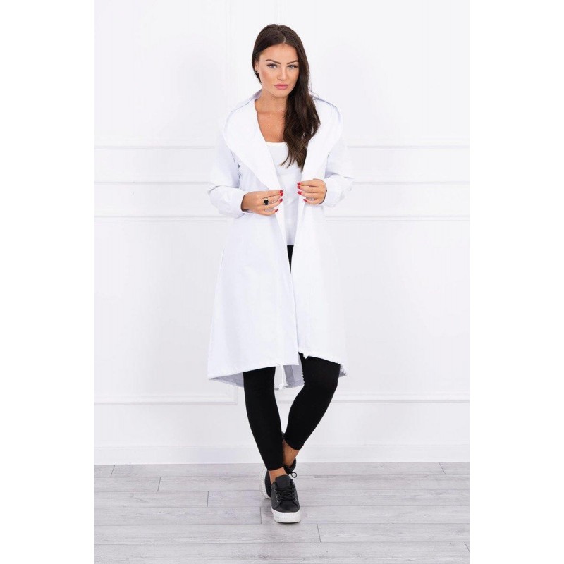 Oversize kardigán pre dámy 9005 - biely