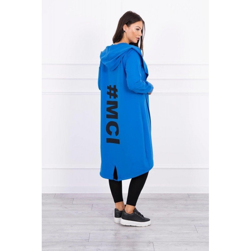 Oversize kardigán pre dámy 9005 - modrý