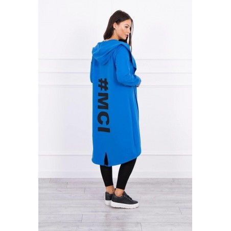 Oversize kardigán pre dámy 9005 - modrý