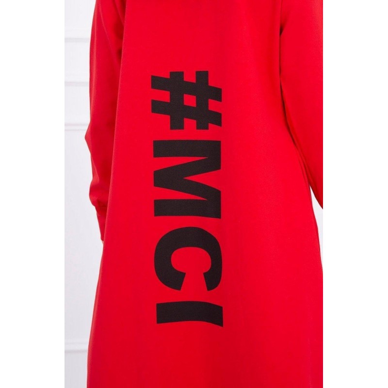 Oversize kardigán pre dámy 9005 - červený