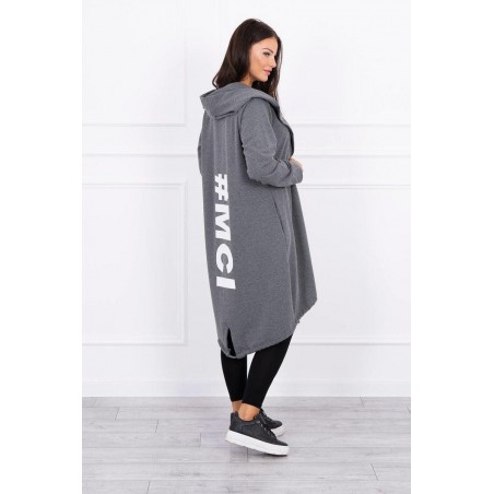 Oversize kardigán pre dámy 9005 - grafitový