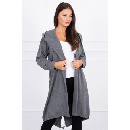 Oversize kardigán pre dámy 9005 - grafitový