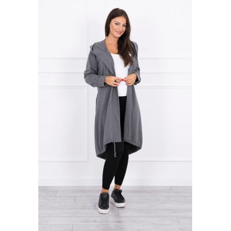 Oversize kardigán pre dámy 9005 - grafitový