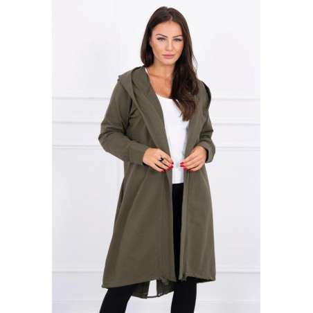 Oversize kardigán pre dámy 9005 - kaki