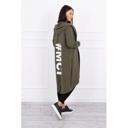 Oversize kardigán pre dámy 9005 - kaki