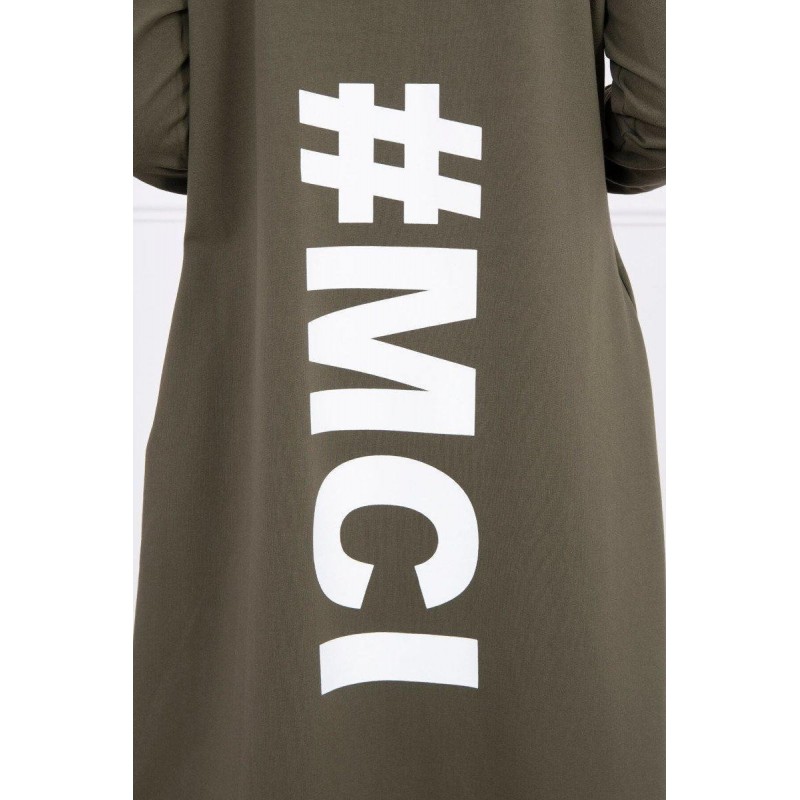 Oversize kardigán pre dámy 9005 - kaki