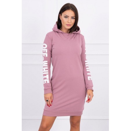 Mikinové dámske šaty 62072 - tmavoružové