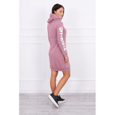 Mikinové dámske šaty 62072 - tmavoružové