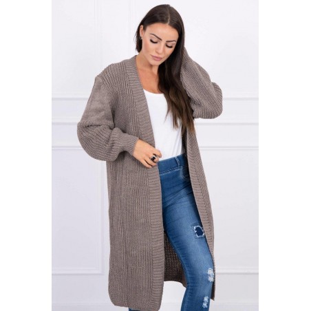 Dlhý dámsky kapučínový kardigán 2019-2