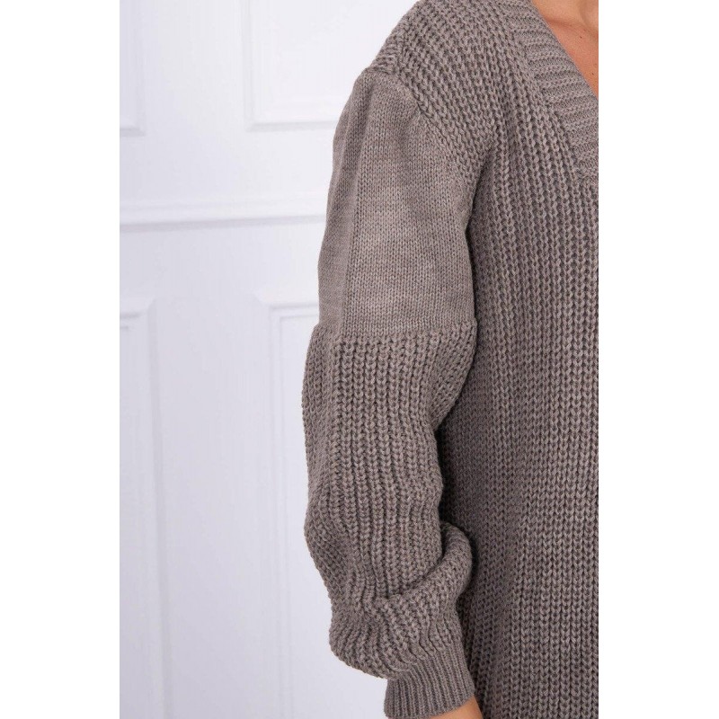 Dlhý dámsky kapučínový kardigán 2019-2