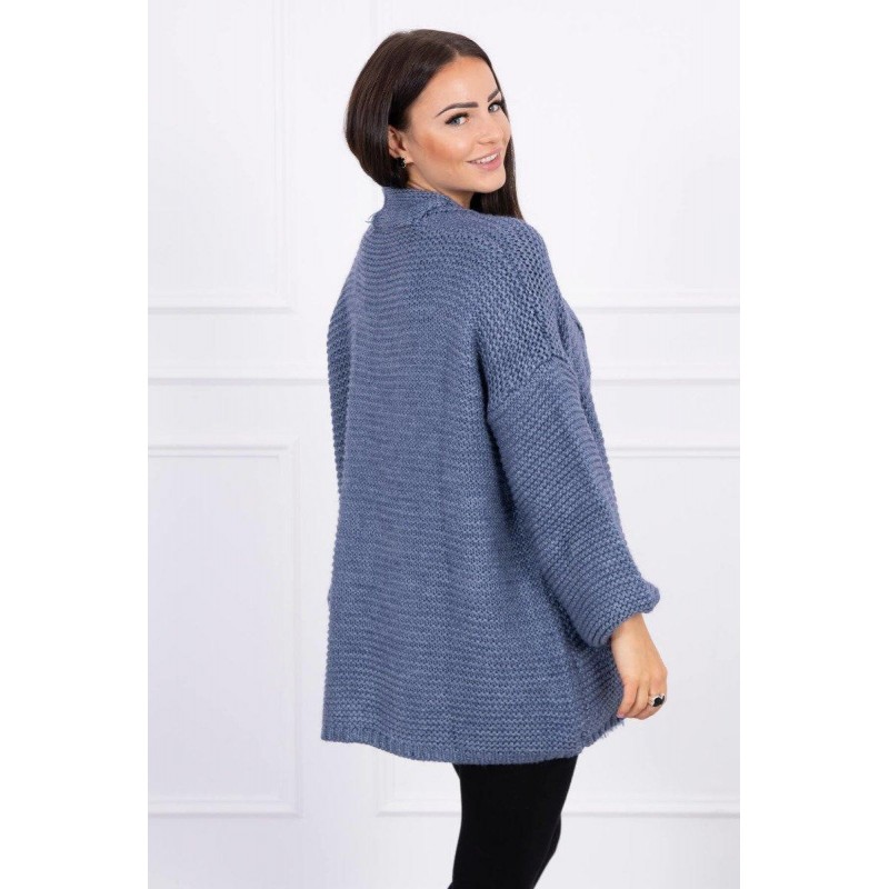 Dámsky kardigán s vrkočom 2019-18 - džínsový