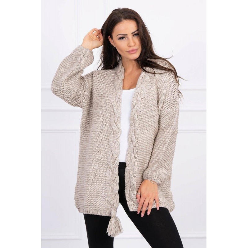 Dámsky kardigán s vrkočom 2019-18 - béžový