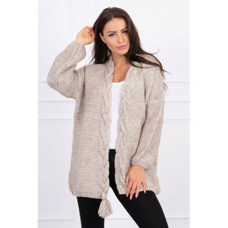 Dámsky kardigán s vrkočom 2019-18 - béžový