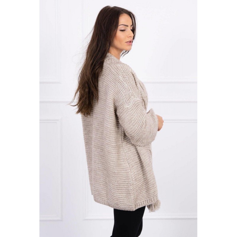 Dámsky kardigán s vrkočom 2019-18 - béžový