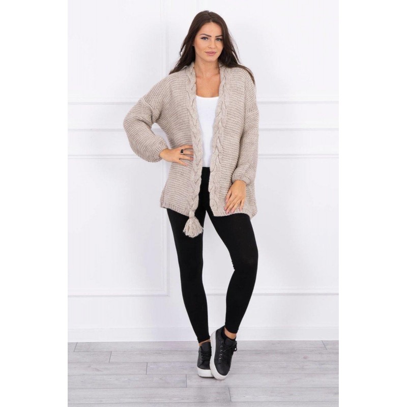 Dámsky kardigán s vrkočom 2019-18 - béžový