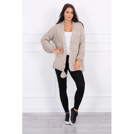 Dámsky kardigán s vrkočom 2019-18 - béžový