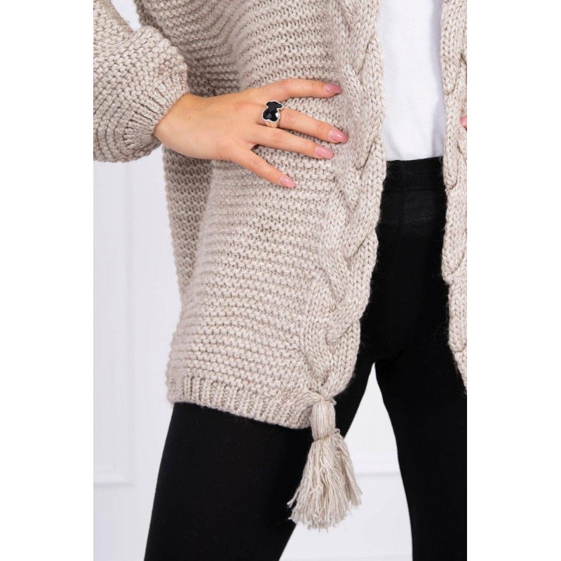 Dámsky kardigán s vrkočom 2019-18 - béžový