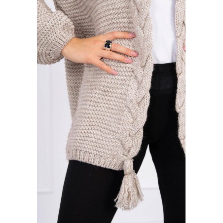 Dámsky kardigán s vrkočom 2019-18 - béžový