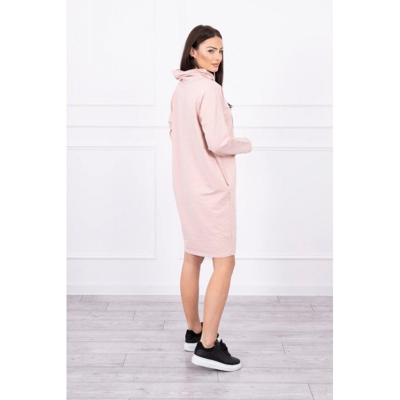 Dámske mikinové šaty 0153 - púdrovo tmavoružové