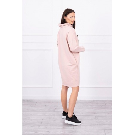 Dámske mikinové šaty 0153 - púdrovo tmavoružové