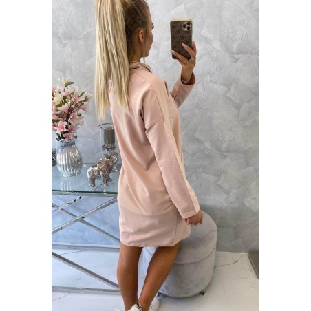 Dámske mikinové šaty 0153 - púdrovo tmavoružové